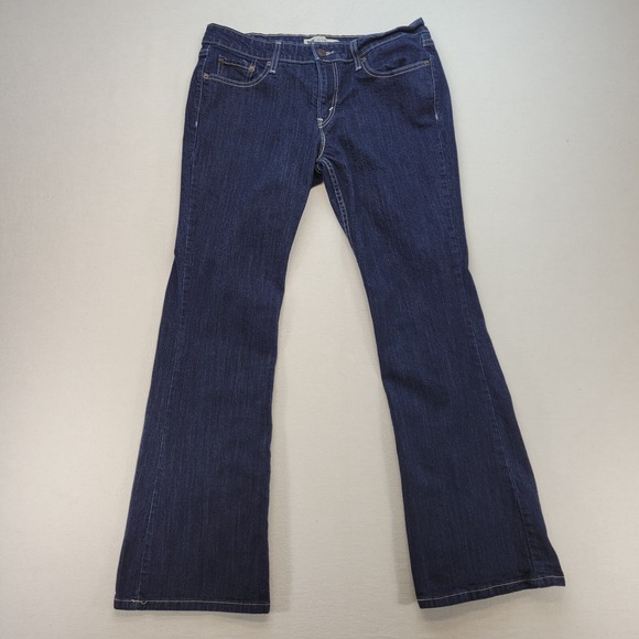 Levis 518 Superlow Jeans Women 31 Blue Bootcut Low Rise Dark Wash Stretch Denim - Picture 1 of 12